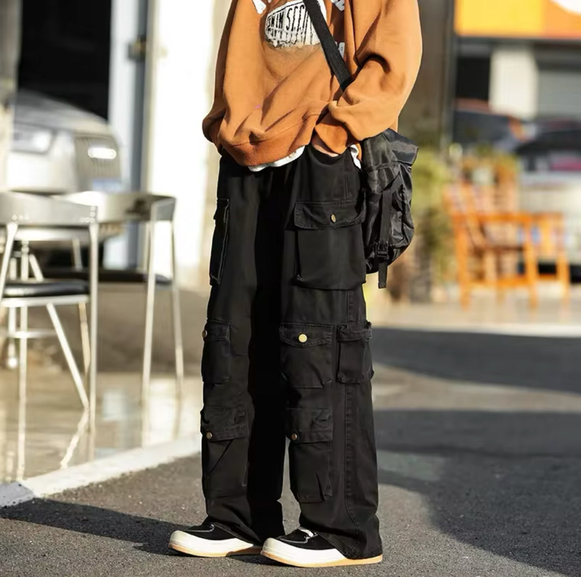 Calça Baggy com bolsos black