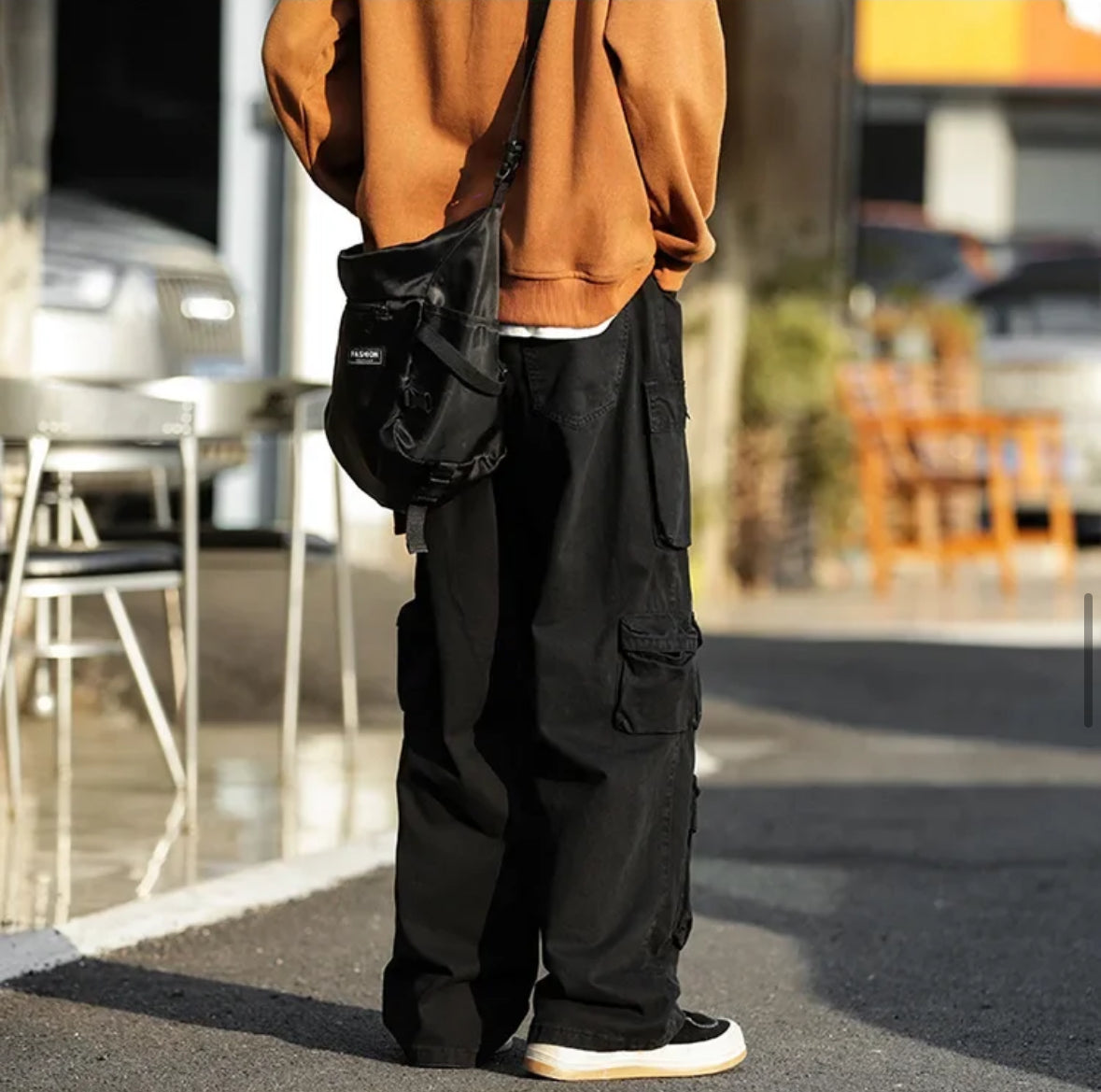 Calça Baggy com bolsos black