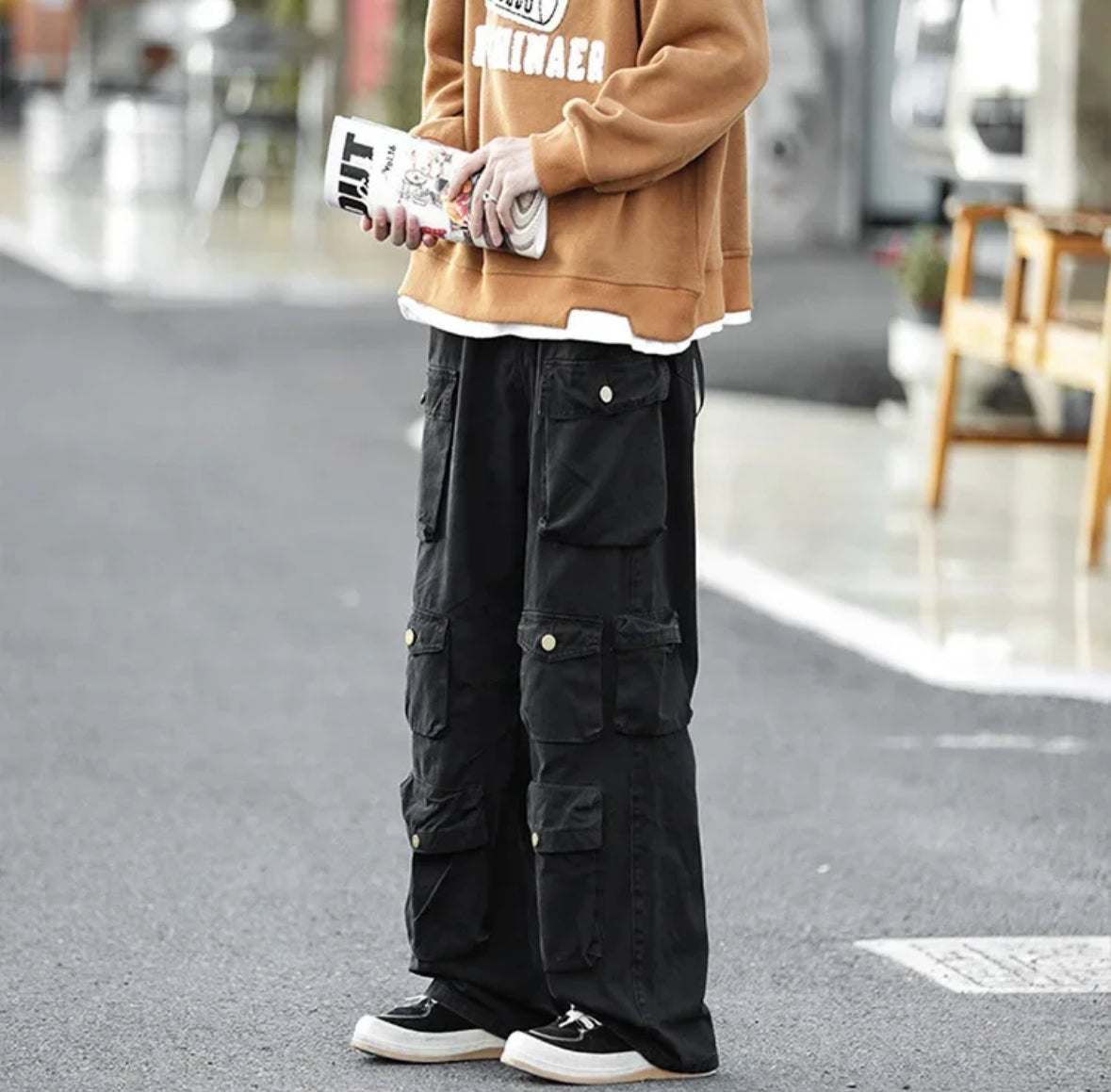 Calça Baggy com bolsos black