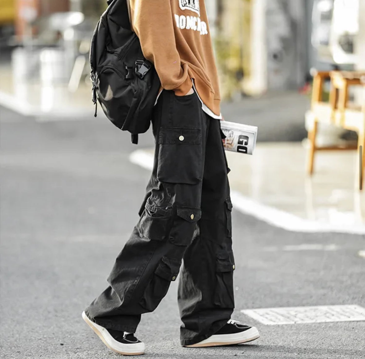 Calça Baggy com bolsos black
