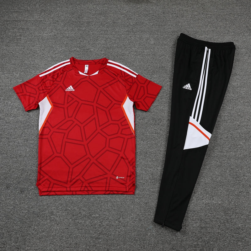 Conjunto Camisa + Calça - Adidas Vermelho com Preto III