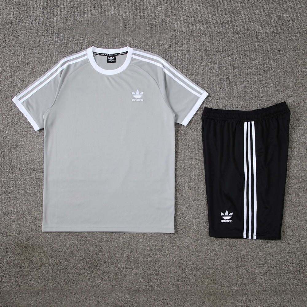 Conjunto - Adidas Camisa+Short Cinza com preto