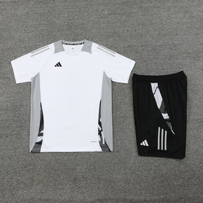 Conjunto - Adidas Camisa+Short Branco, cinza e preto