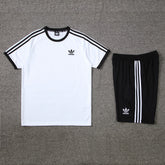 Conjunto - Adidas Camisa+Short Branco com preto