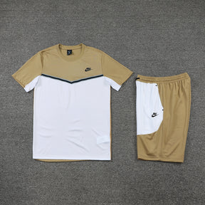 Conjunto - Nike Camisa+Short Marrom com branco