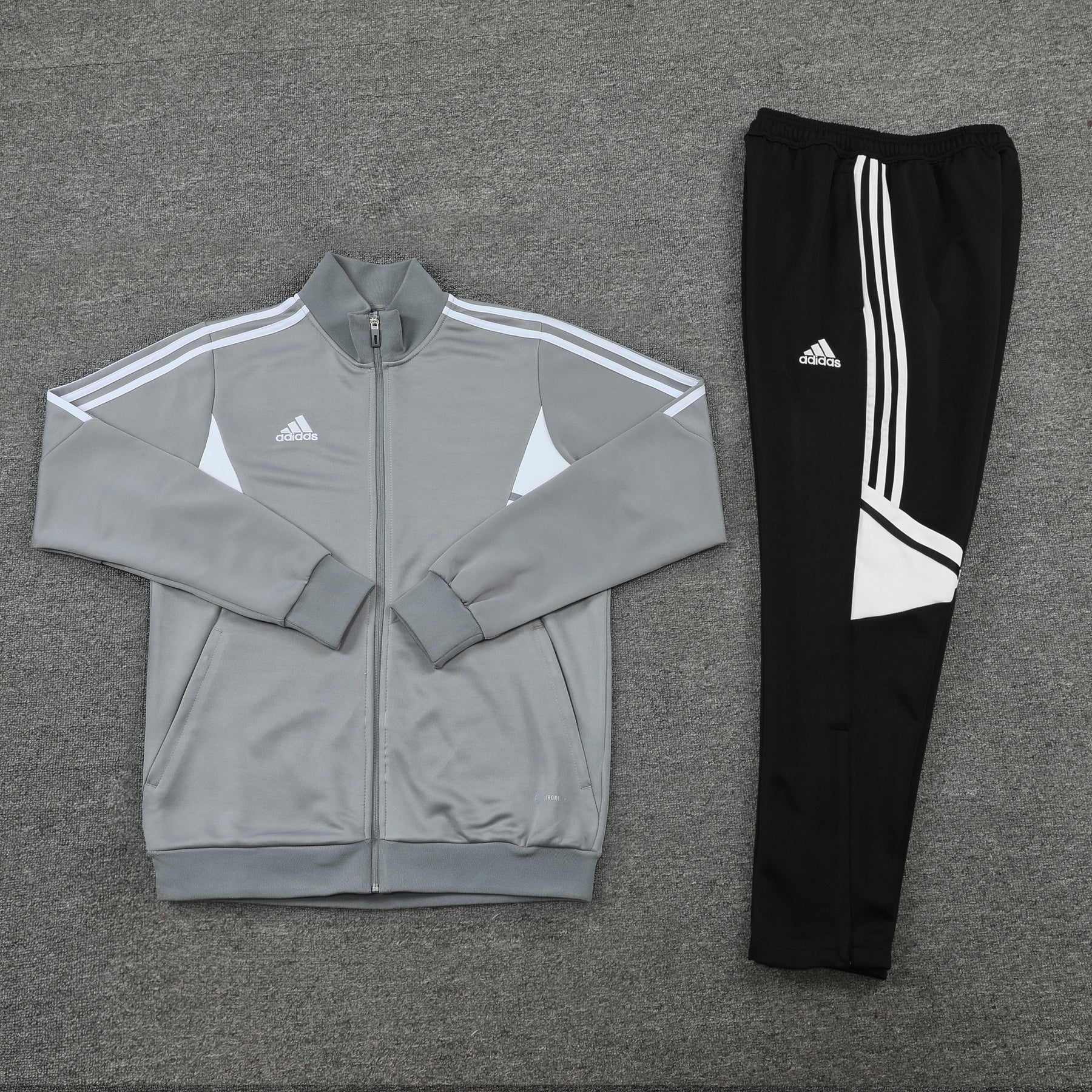 Conjunto Blusa + Calça - Adidas Cinza com preto VI