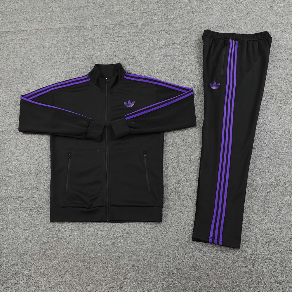 Conjunto Blusa + Calça - Adidas Preto com roxo