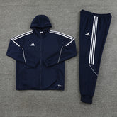 Conjunto Blusa com capuz + Calça - Adidas Azul escuro