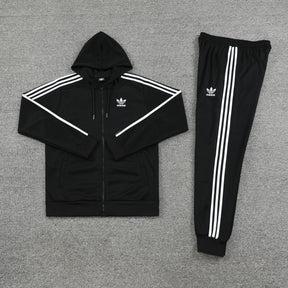 Conjunto Blusa com capuz + Calça - Adidas Preto