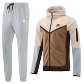 Conjunto Nike: Tech Fleece – Marrom Escuro/Claro